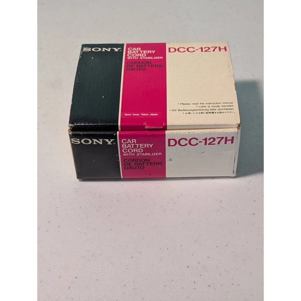 Sony Car Battery Cord W Stabilizer DCC-127H Origianl Box And Instruction Manual